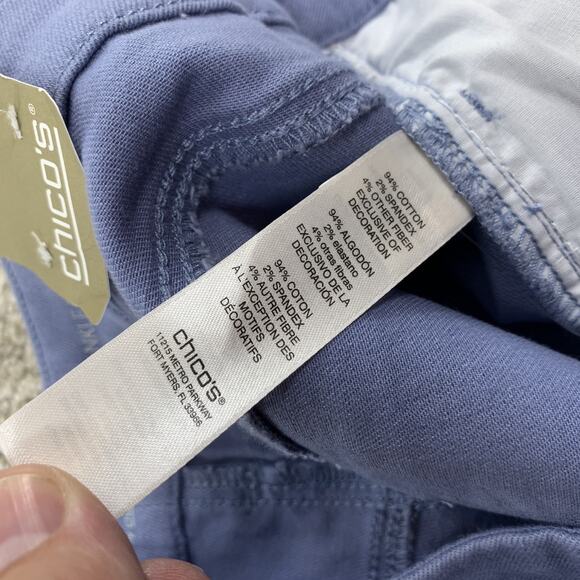 Chicos Girlfriend Ankle Jean Country Blue Size 1.5 ( 10 ) NEW Women 26" In 40-22 - Picture 6 of 10